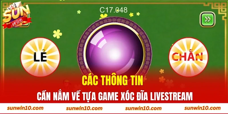 Các thông tin cần nắm về tựa game xóc đĩa livestream