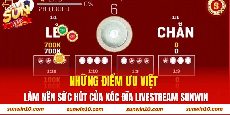 Những điểm ưu việt làm nên sức hút của xóc đĩa livestream Sunwin